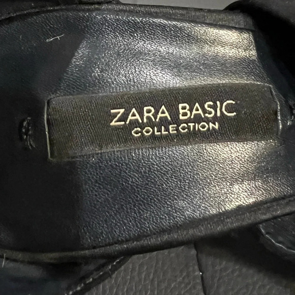 Zara Black Sateen ankle strap party heels size 6 1/2 - Picture 6 of 9